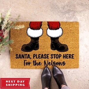 Personalized Christmas Doormat, Santa Claus Welcome Mat, Custom Doormat, Personalized Doormat, Christmas Decor, Christmas Doormat, Home Gift