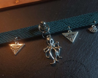 Halsband „Cthulhu“ Petrolgrüne Kultist-Kraken-Goth-Halskette