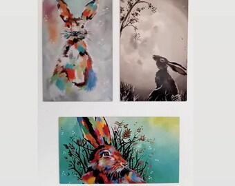 Rabbit and Hare art magnets