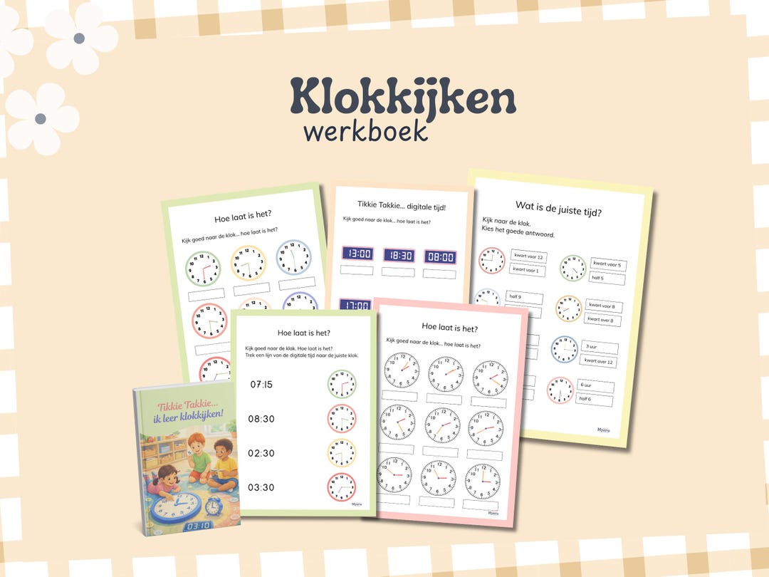 Learning Time Workbook Telling Time Workbook for Kids | Learn to Read the Clock, Whole Hours ...