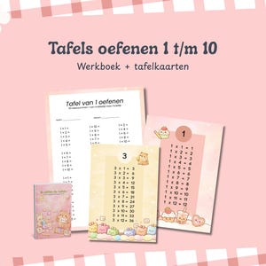 Tafels oefenen 1 t/m 10 werkboek + tafelkaarten keer sommen