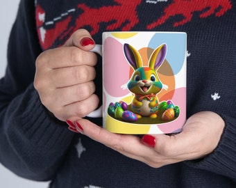 Ceramic Easter Bunny Mug - Perfect for Easter Morning Coffee - Happy Easter - Easter Morning