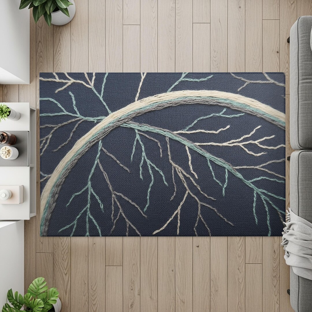 Neuron Tuft Rug Abstract Neuron Rug – Threadcore Modern Design for Living Room or ...