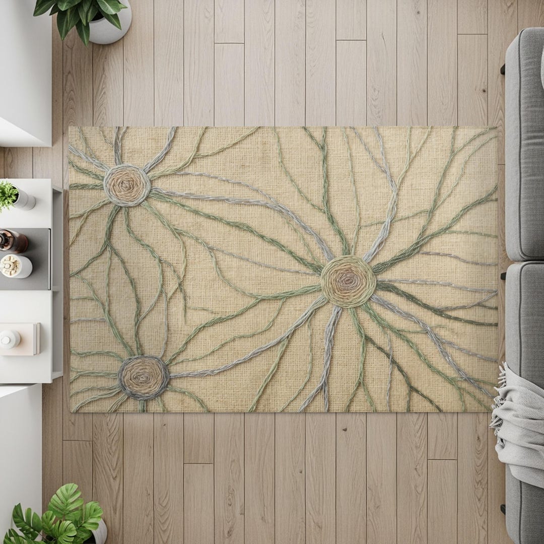 Neuron Tuft Rug Abstract Neuron Threadcore Rug – Modern Science Art Design for ...
