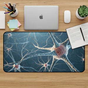 Neurons Desk Mat: Science Art Mousepad - Biology Gift