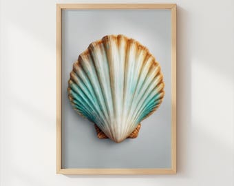 Seashell Wall Art Print: Coastal Beach Home Decor (20x30)