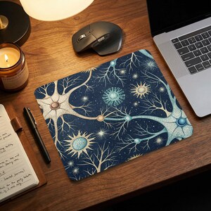 Neuron Mouse Pad: Brain Cell Art, Science Desk Accessory