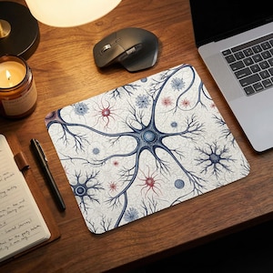 Neuron Mouse Pad: Brain Cell Pattern, Science Desk Accessory