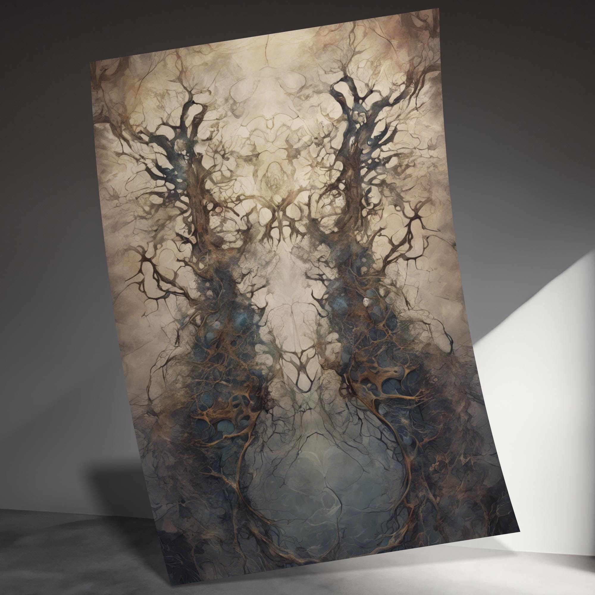 Abstract Tree Roots Art Print: Mystical Nature Home Decor (20x30) - Etsy