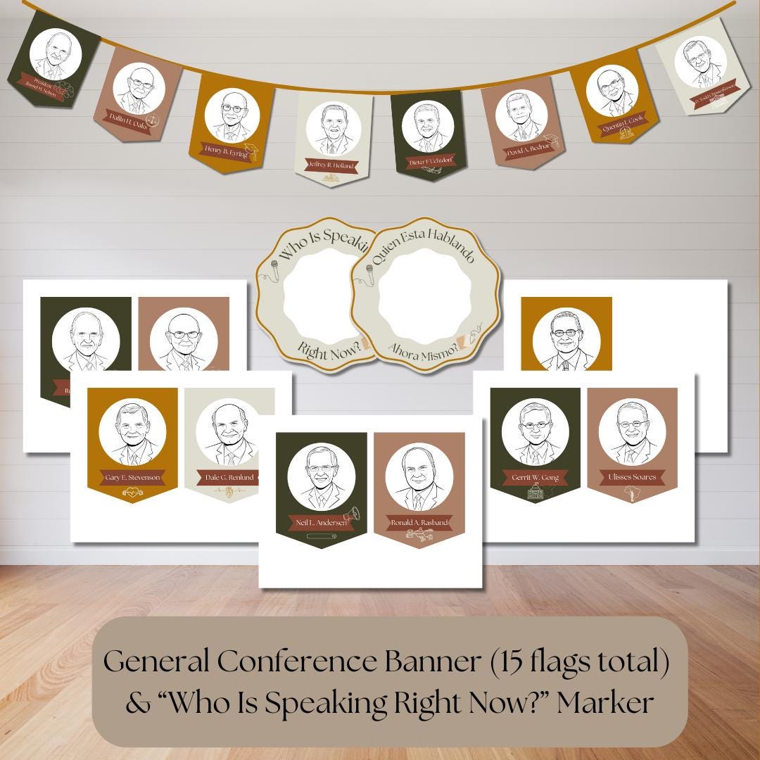 General Conference Packet, English & Spanish, Banner, Game, Bookmark ...