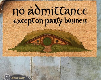 No Admittance Cave Doormat, Movie Lover Gift, Geek Chic Doormat, Funny Doormat, Entryway Decor, No Admittance Except On Party Business Mat