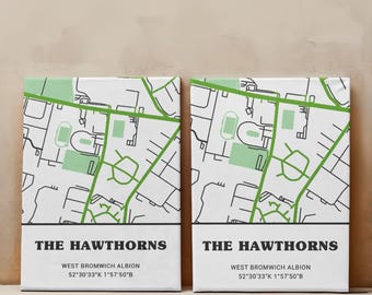 Stadium Location Canvas Print, Map Prints Any Team, Custom City Map, City Print, Football Club Map Print, Printable Wall Art, Custom Map