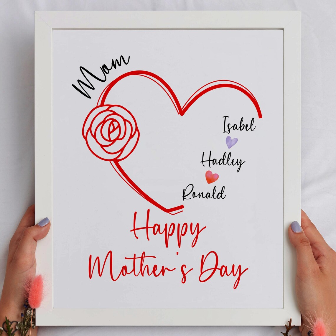 Happy Mother's Day Framed Wall Art, Wall Art Decor, Gift for Mom ...