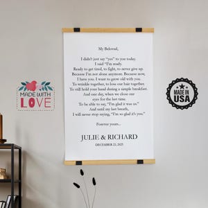 Custom Speech Hanging Canvas Art , Printable Wall Art, Hanging Canvas, Hanging Art, Canvas Print, Custom Text Print, Wedding Speech Print