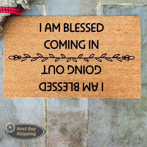 I Am Blessed Doormat, Housewarming Gift, Welcome Door Mat, New Home Gift, Home Decor, Doormat Outdoor, Religious Gift, Front Door Decor