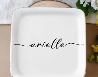 Custom Ring Dish, Personalized Gift, Custom Jewelry Dish, Gift for Friend, Custom Name Trinket Dish, Jewelry Storage, Ceramic Ring Dish