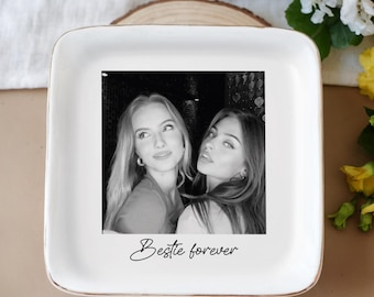 Personalized Best Friend Photo Ring Dish, Custom Ring Dish, Trinket Tray, Customized Gift, Gift for Sister, Memorial Gift, Best Friend Gift