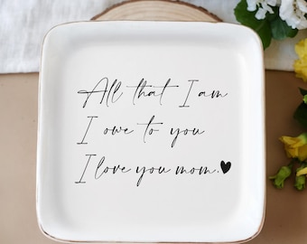 Personalized Mom Ring Dish, Mother's Day Gift, Custom Ring Dish, Trinket Tray, Mom Ring Dish, Jewelry Dish For Mom, Gift For Mom, Ring Dish