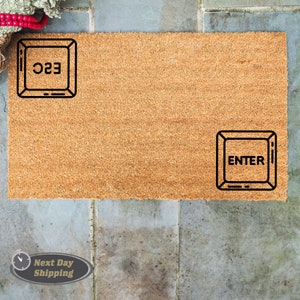 Enter Escape Doormat, Keyboard Doormat, Nerdy Gift, Welcome Gift, Nerd Doormat, Unique Doormat, Home Gift, Cool Gifts, Doormat Outdoor