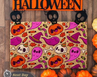 Halloween Doormat Doormat, Spooky Mat, Ghost Doormat, Halloween Decorations, Boo Doormat, Halloween Ghost, Spooky Season, Colorful Doormat