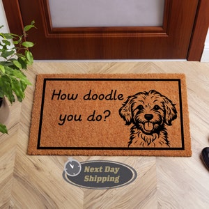 How Doodle You Do Doormat, Labradoodle, Dog Gift, Dog Decor, Dog Welcome Mat, Dog Doormat, Dog Lover Gift, Doodle Gifts, Housewarming Gift
