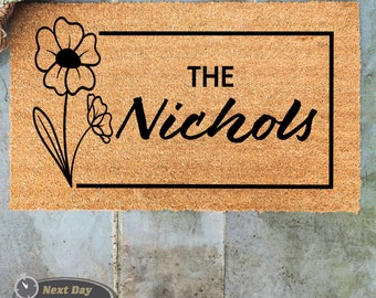 Personalized Doormat, Custom Doormat, Customized Doormat, Housewarming Gift, Couple Gift, Wedding Gift Ideas, Family Gift, Newlywed Gift