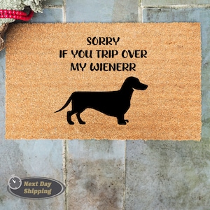 Wiener Doormat, Funny Gift, Dachshund Doormat, Funny Sausage Dog Doormat, Dog Lover Gift, Welcome Mat, Home Gift, Patio Decor, Dog Mom