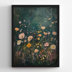 Wildflowers Framed Wall Art, Vintage Wall art, Housewarming Gift, Floral Wall Art, Botanical Wall Art, Office Decoration, Floral Wall Decor