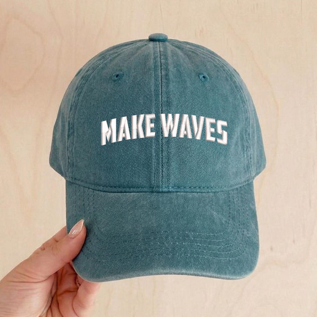 Embroidered Make Waves Baseball Cap, Embroidery Vacation Hat ...