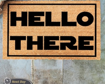 Hello There Welcome Mat, Movie Lover Gift, Front Door Mat, Front Porch Decor, Entryway Decor, Housewarming Gift, Porch Decor, Dorm Doormat
