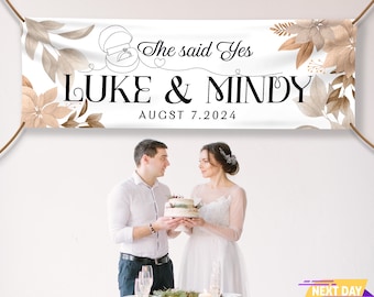 Engagement Banner, She Said Yes Banner, Engagement Decor, Indoor Banner, Custom Name Banner, Custom Vinyl Banner, Announcement Banner