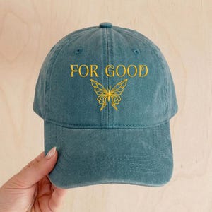Embroidery For Good Wicked Hat, Butterfly Desig Hat, Aesthetic Wizard Hat, Wicked Changed For Good, Movie Lover Hat, Personalized Gift Hat