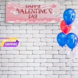 Happy Valentines Day Banner, Valentines Banner, Gift For Girlfriend, Vinyl Banner, Valentines Day Gift, Outdoor Banner, Party Decor