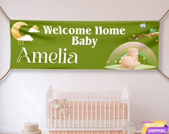Personalized New Baby Welcome Home Banner, Baby Decor, Welcome Home Baby, Announcement Banner, Custom New-born Banner, Party Decorations
