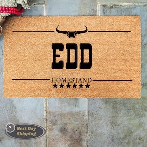 Western Style Doormat, Modern Western Welcome Mat, Western Style Decor, Custom Doormat, Personalized Doormat, Cowboy Doormat, Home Gift