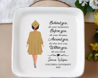 Custom Graduation Ring Dish, Personalized Gift, Gift for Friend, Graduation Gift, College Ring Dish, Class of 2026, Masters Degree Gifts