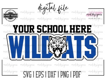 wildcats svg, wildcats mascot, wildcats, mascot, wildcat, team, spirit, school, svg, dxf, eps, png, pdf, sublimation, cut file, htv, vector