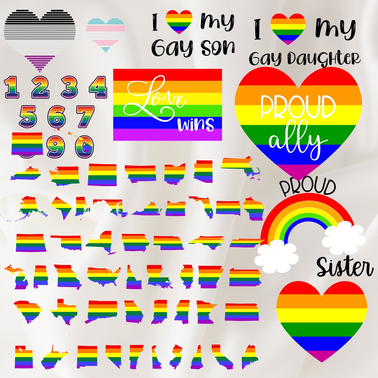 LGBTQ SVG Bundle, Gay Pride SVG Bundle, Gay Svg, Pride Svg, Rainbow Svg ...