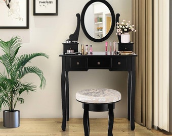 Black influencer Dresser Small Bedroom dresser Mini makeup table