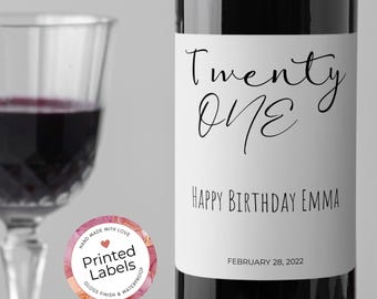 Birthday Wine Label, Birthday Party Gift, Custom Wine Label, Birthday Gift, Wine Label, Birthday Party, Personalized Champagne, Bottle Label