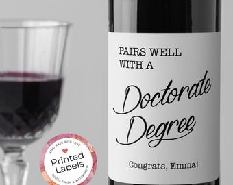 Bachelors Degree Wine Label, Graduation Gift, Graduation Champagne Label, Custom Label, Party Favors, Personalized Labels, Graduation Party