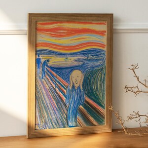 Edvard Munch The Scream Wall Art, The Scream Print, Home Wall Artt, Minimalist Wall Art, Office Decoration, Sunset Print, Boho Decor