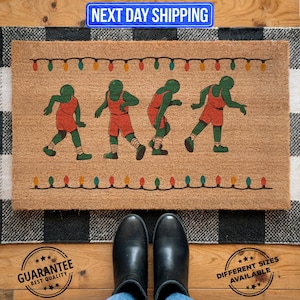 Grinch Doormat, Christmas Decor, Colorful Doormat, Front Door Doormat, Coir Doormat, Funny Christmas Doormat,  Home  Decor, Winter Doormat