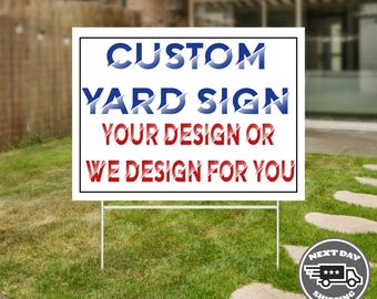 Custom Design Yard Sign, Personalized Yard Sign, Custom Yard Sign, Personalized Lawn Sign, Metal H-Stake Yard Sign, Gift For Your Event
