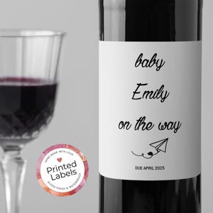 Custom Baby Announcement Wine Labels, Pregnancy Gift, Announcement Gift, Champagne Label,  Baby Announcement, Wine Label, Whiskey Label