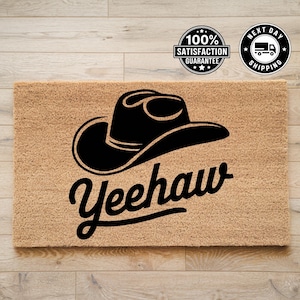 Yeehaw Cowboy Doormat, Western Doormat, Home Doormat, Welcome Mat, Western Decor, Housewarming Gift, Front Door Mat, Home Gift, Cowboy Gift
