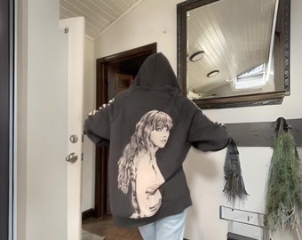 Sweat à capuche Taylor Swiftie Eras Tour Merch Sweat à capuche gris Fans de Swiftie Merch Taylor Consert Merch cadeau pour fille Sweat à capuche oversize coupe confortable