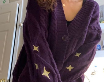 Cardigan versione TV Taylors del 1989 Cardigan oversize con stella ricamata Maglione Tour delle epoche del 1989 ispirato Swifty Speak Now Lover Merch per lei