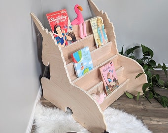 Montessori bookshelf unicorn, 0-6 months baby toys, 1-2 year old gifts, 2 year old girl gift 1 year old gift girl, animal bookshelf unique