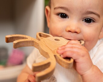 Jouet de dentition à mâcher pour bébé, jouet de dentition, jouets de 0 à 6 mois, jouets de 6 à 12 mois, jouets de développement de bébé, jouet sensoriel, baby shower, figurine de cerf